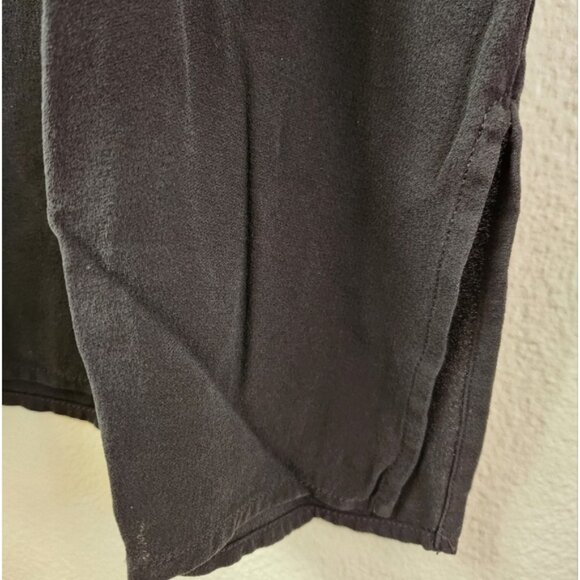 Eileen Fisher Silk Blouse Tunic Short Sleeve Black Relaxed Fit Washable Large - Picture 5 of 8